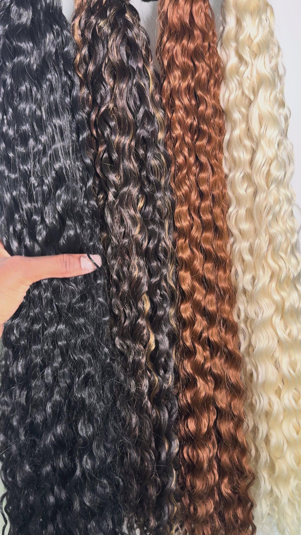 Lot de 3 paquets de tissage bouclé synthétique BLOOM – 28 pouces